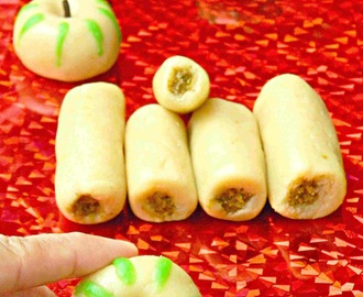 Almond Pista Rolls | Apple Shaped Almond Katli Recipe