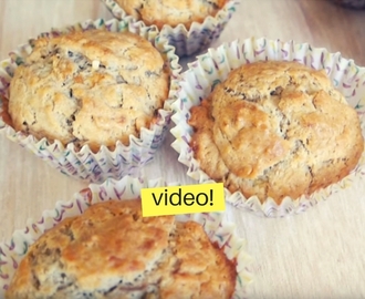Muffins integrales sin azúcar: magdalenas de banana!