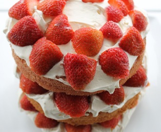 Triple layer Victoria Sponge Strawberry and Cream cake