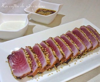 Tataki de atún con ajoblanco - Cocinas del Mundo (Japón)