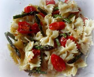 Pasta Salad with Roasted Tomatoes and Spring Asparagus