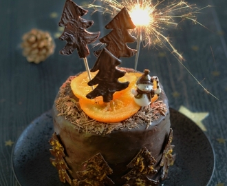 Layer cake {chocolat noir à l'orange & mousse à l'orange} #Noël vegan & concours Bovetti