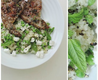 Marinated Lamb Chops with Minted Couscous