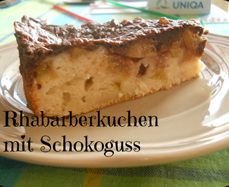 Rhabarberkuchen mit Schokoguss - zuckerfrei und fettarm, aber trotzdem (oder deshalb) LECKER!