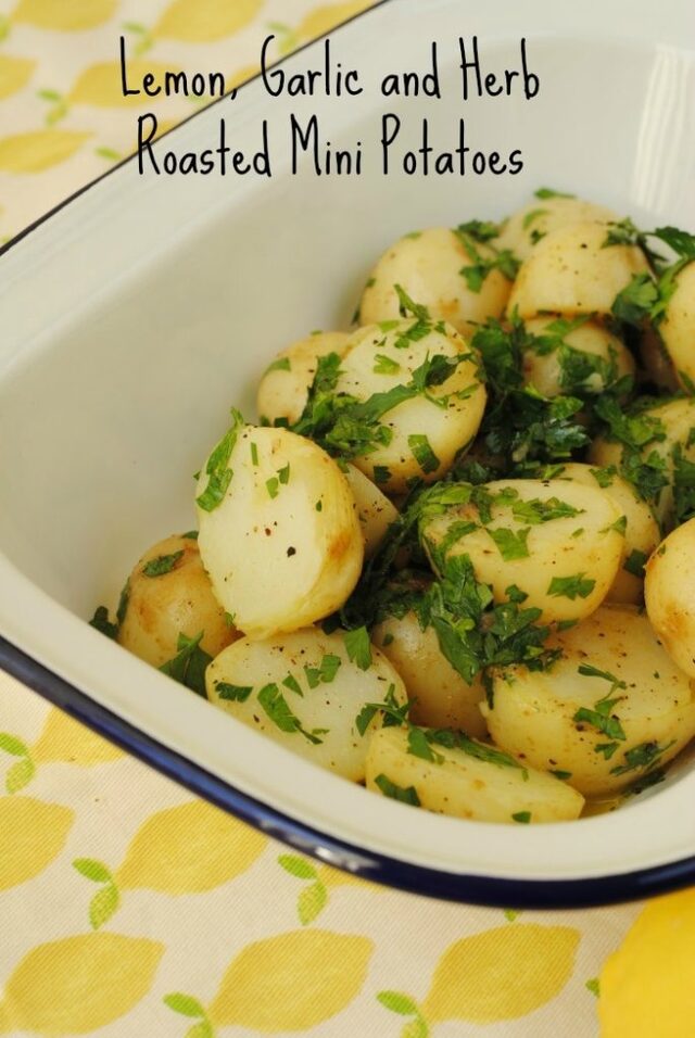 Lemon, Garlic and Herb Roasted Mini Potatoes