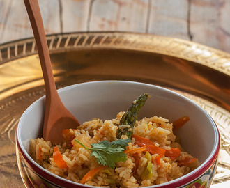 Basmati al curry con verduras y piña { Arroz vegetariano para Directas al grano }
