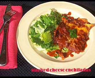 Stacked Cheese Enchiladas with New Mexican Red Chile Sauce