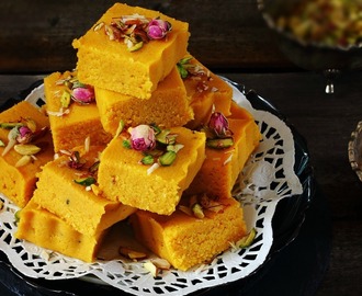 Mawa Kesar Kopra/Topra Paak RAKSHA BANDHAN / RAKHI  SPECIAL - Indian style Coconut fudge with Infused Saffron