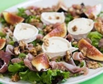 Salada de Figos com Presunto e Queijo de Cabra