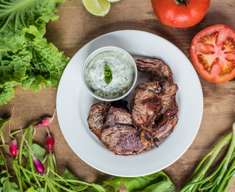 BBQ Lamb Chops with Minted Mayo