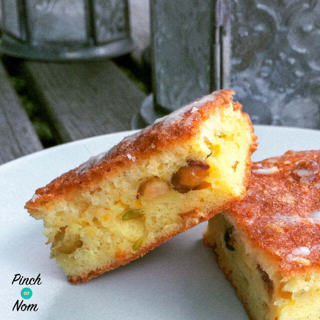 Low Syn Orange, Pistachio and Cardamon Drizzle Cake | Slimming World