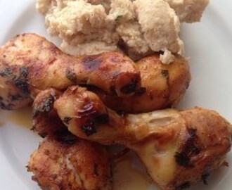Chicken drumsticks with garlic, honey and smoked paprika sauce