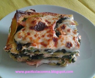 Lasagne con salmone e spinaci