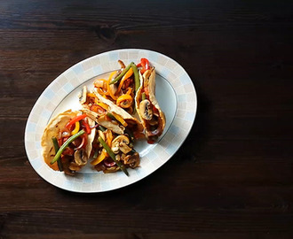 Vegetable stir fry with tacos