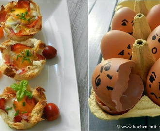 Frühstückmuffins mit Speck und Ei/ Beacon and egg breakfast muffins