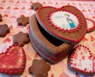 Cofres de galletas de chocolate de San Valentín con papel de azúcar paso a paso