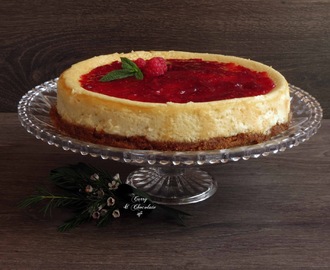 Tarta rústica de queso con mermelada de frambuesa  - Raspberry jam cheesecake