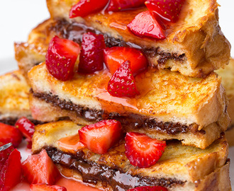 Nutella Stuffed French Toast with Macerated Strawberries