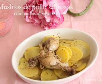 Muslitos de pollo sabrosos con patatas al varoma (Thermomix)