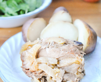 Slow Cooker Apple, Roasted Garlic & Herb Pork Loin