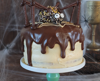Chocolate Peanut Butter Swirl Halloween Cake