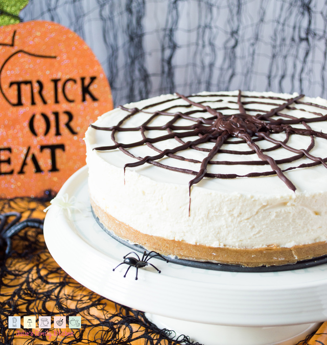 Spooky Spiderweb Peanut Butter Cheesecake #SPOOKYSKIPPY