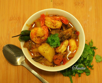 Mushroom and shrimp curry