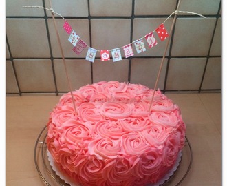 Pink Ombre Rose Cake {Cumpleaños}