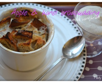 Äpple & kanel brödpudding med vaniljkräm