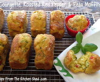 Courgette, Roasted Red Pepper & Feta Muffins
