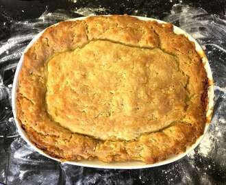 Slow cooked oxtail pie, with suet crust pastry