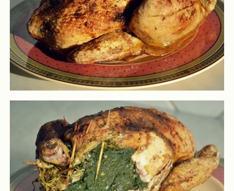 Pieczony kurczak faszerowany szpinakiem | Roasted chicken stuffed with spinach