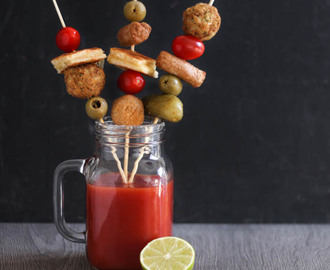 Vegetarian loaded Bloody Mary brunch