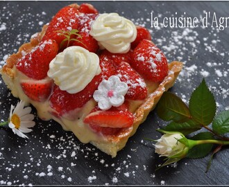 tarte aux fraises crème mousseline verveine