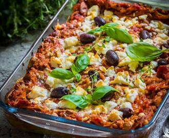 Vegetarisk lasagne med linser – recept