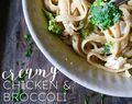 creamy chicken and broccoli alfredo
