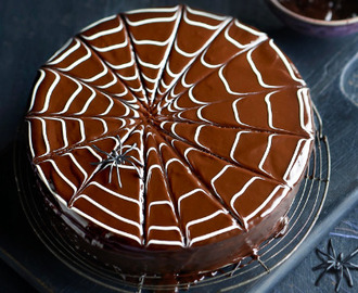 Chocolate Halloween Spider Web Cake