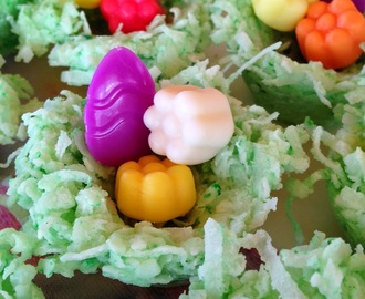White Chocolate Coconut Nests and Jello Beans
