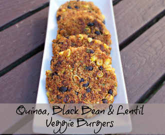 {MAKE IT} Quinoa, Black Bean & Lentil Veggie Burgers #MeatlessMonday
