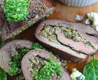 STUFFED FLANK STEAK WITH SPINACH