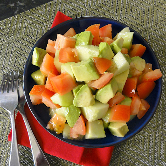 Tomato, Avocado and Cucumber Summer Salad – #SundaySupper