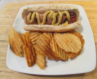 Grilled Brats w/ Cincinnati Style Chili and Cheese Potato Chips