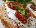Bruschetta tomate séchée & mozzarella