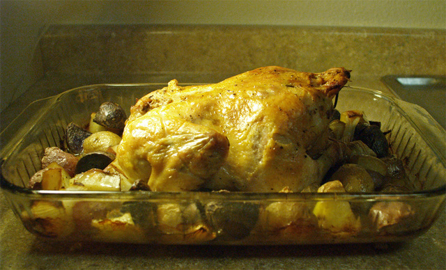 Lemon and Herb Roasted Chicken with New Potatoes