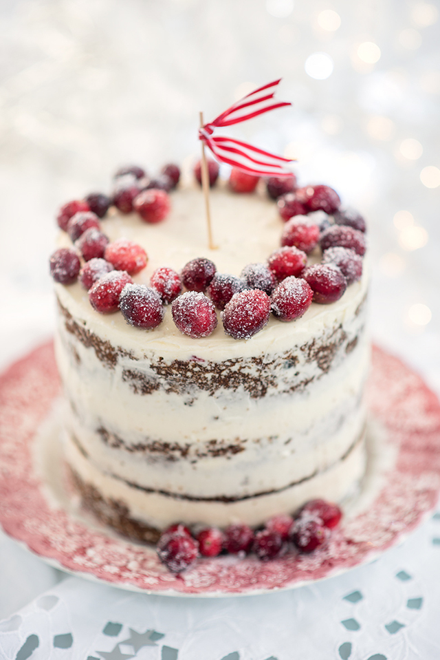 Festive Cranberry, Orange and Walnut Layer Cake