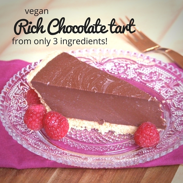 Vegan rich chocolate tart from 3 ingredients!