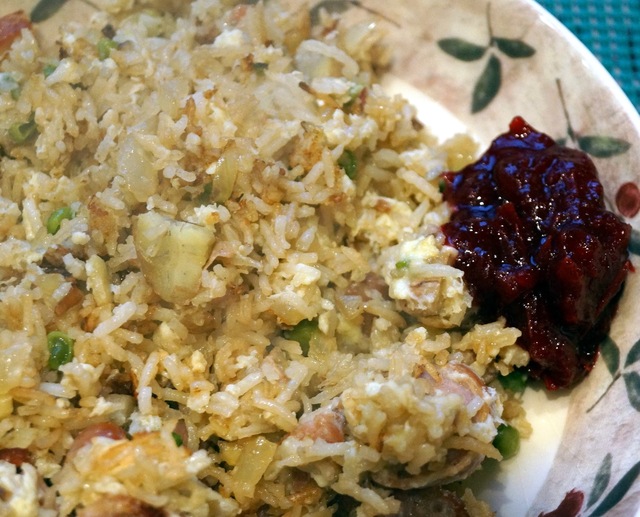 Festive Fried Rice - using up Christmas leftovers