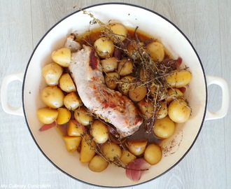 Filet mignon de porc au thym et pommes de terre grenailles (Pork fillet with thyme and new potatoes)
