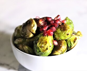 Thanksgiving Roasted Brussels Sprouts with Pomegranate