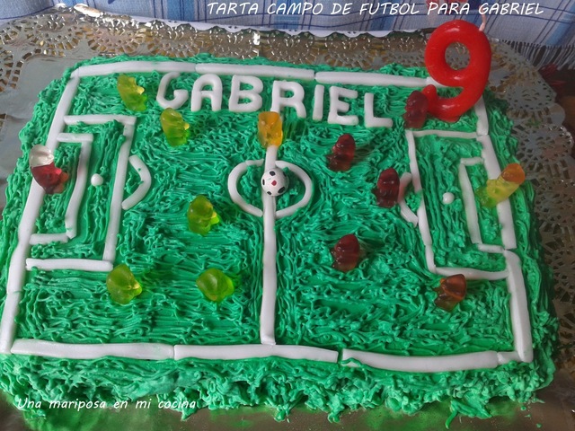 Tarta campo de futbol para Gabriel